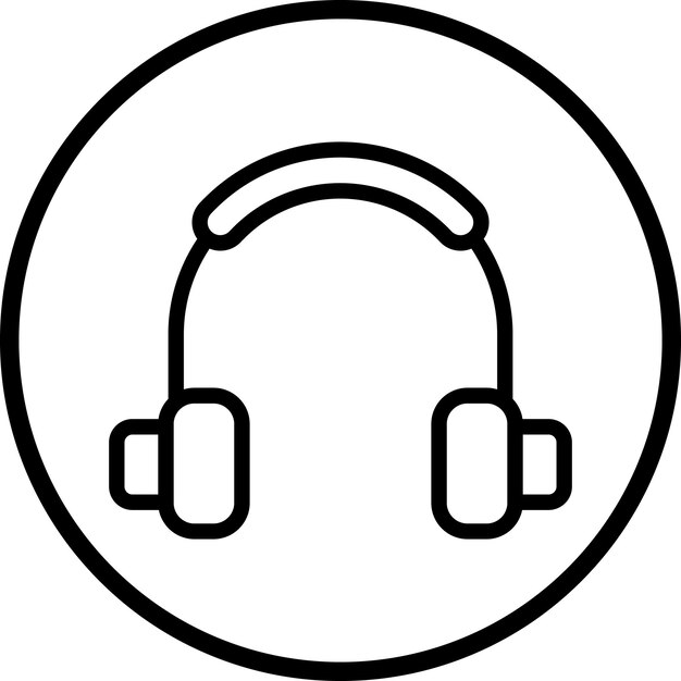 Diseño vectorial del estilo del icono de los auriculares