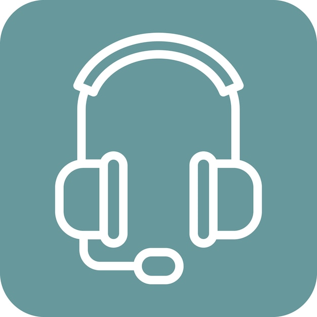 Diseño vectorial del estilo del icono de los auriculares