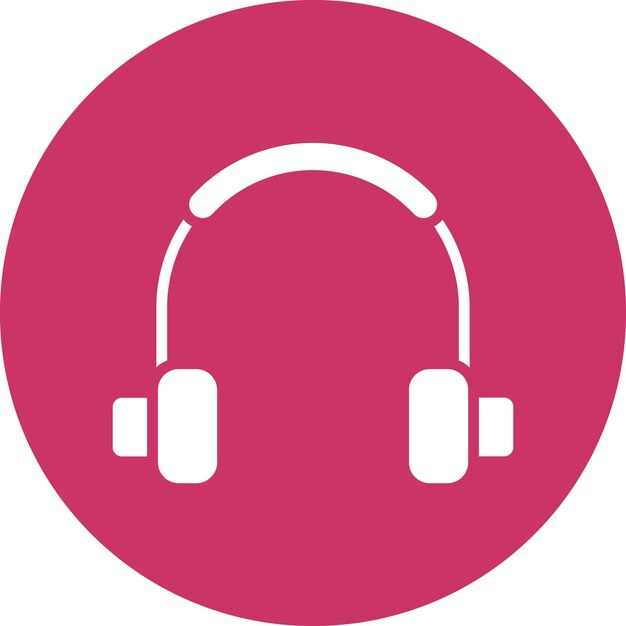 Diseño vectorial del estilo del icono de los auriculares