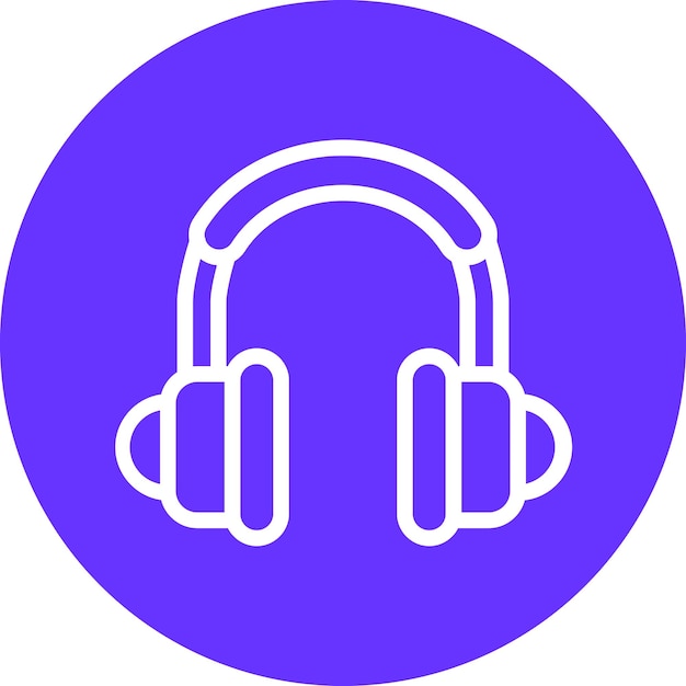 Vector diseño vectorial del estilo del icono de los auriculares