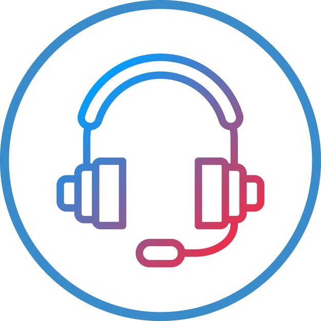 Diseño vectorial del estilo del icono de los auriculares