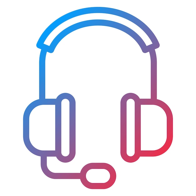 Diseño vectorial del estilo del icono de los auriculares
