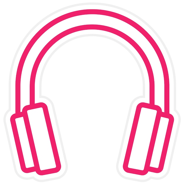 Diseño vectorial del estilo del icono de los auriculares