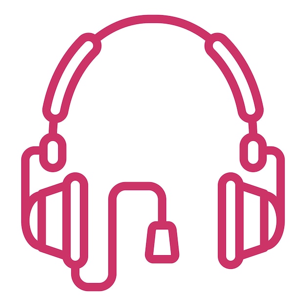 Diseño vectorial del estilo del icono de los auriculares