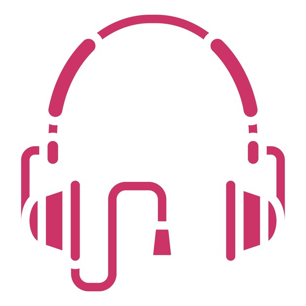 Diseño vectorial del estilo del icono de los auriculares