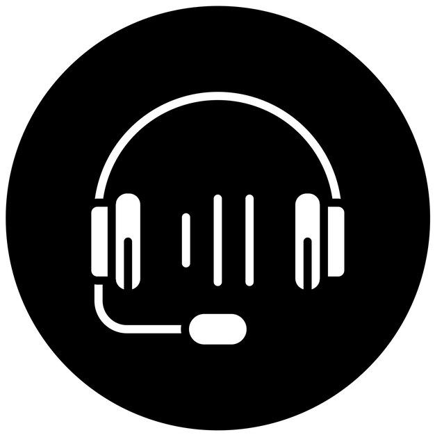 Diseño vectorial del estilo del icono de los auriculares