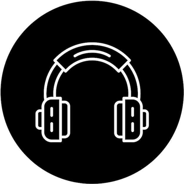 Diseño vectorial del estilo del icono de los auriculares