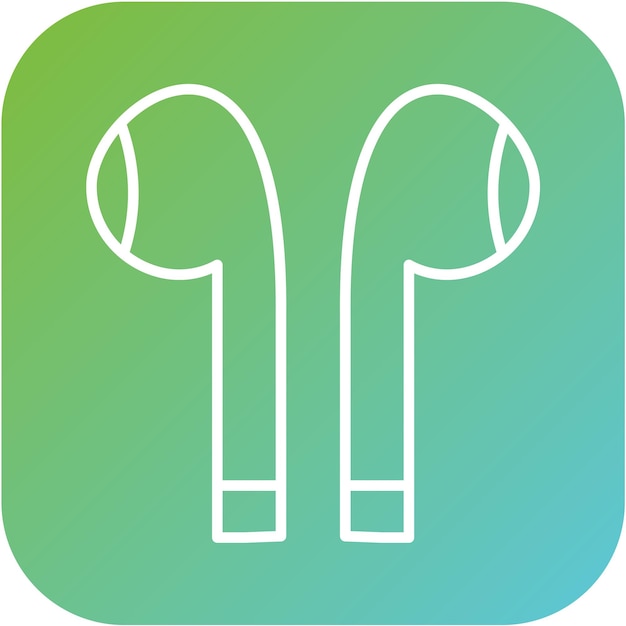 Diseño vectorial del estilo del icono de los auriculares