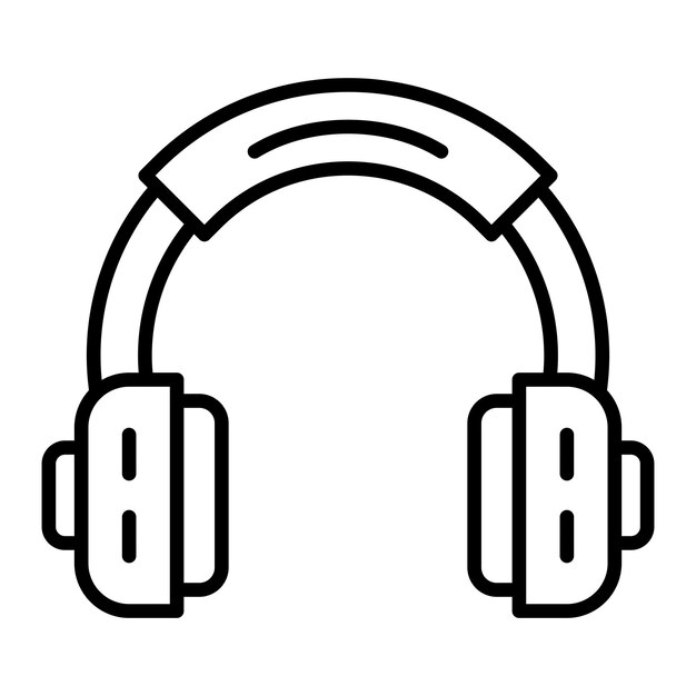 Diseño vectorial del estilo del icono de los auriculares