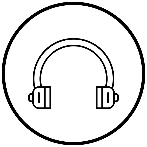 Diseño vectorial del estilo del icono de los auriculares