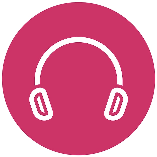 Diseño vectorial del estilo del icono de los auriculares