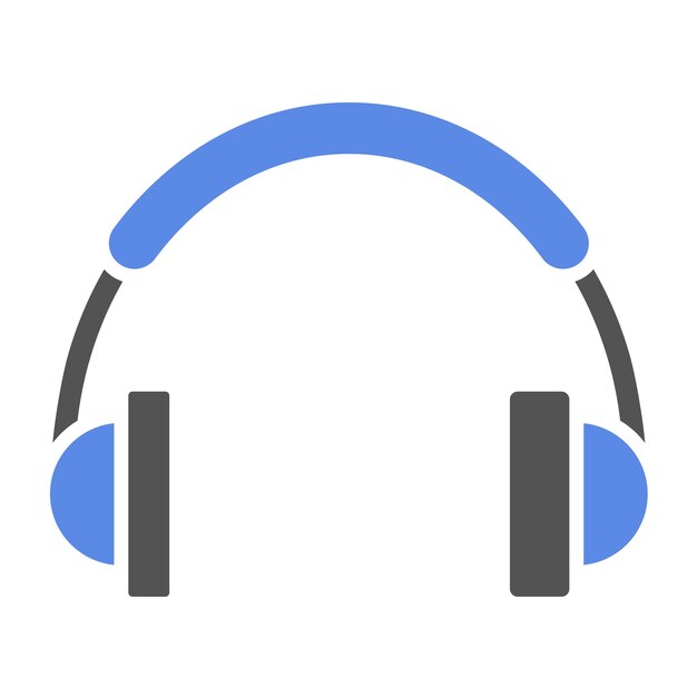 Diseño vectorial del estilo del icono de los auriculares