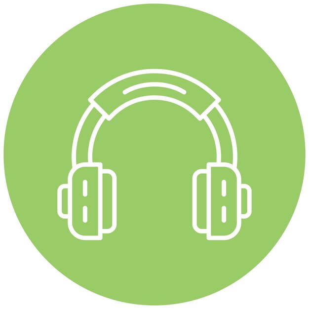 Diseño vectorial del estilo del icono de los auriculares