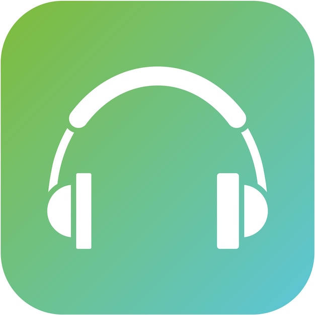 Diseño vectorial del estilo del icono de los auriculares