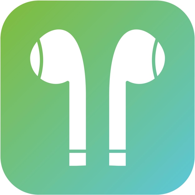Diseño vectorial del estilo del icono de los auriculares