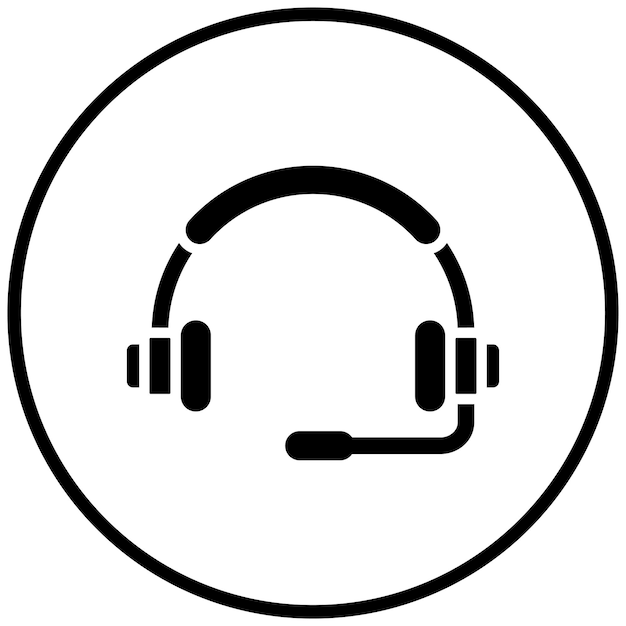 Diseño vectorial del estilo del icono de los auriculares