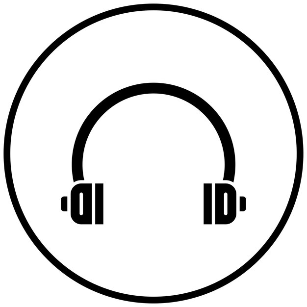 Diseño vectorial del estilo del icono de los auriculares