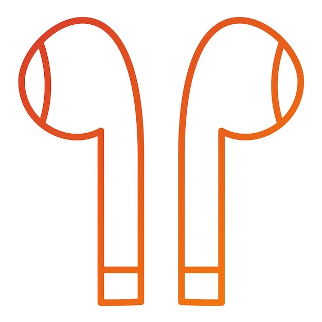 Diseño vectorial del estilo del icono de los auriculares