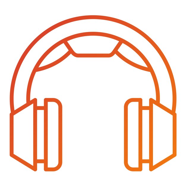Diseño vectorial del estilo del icono de los auriculares