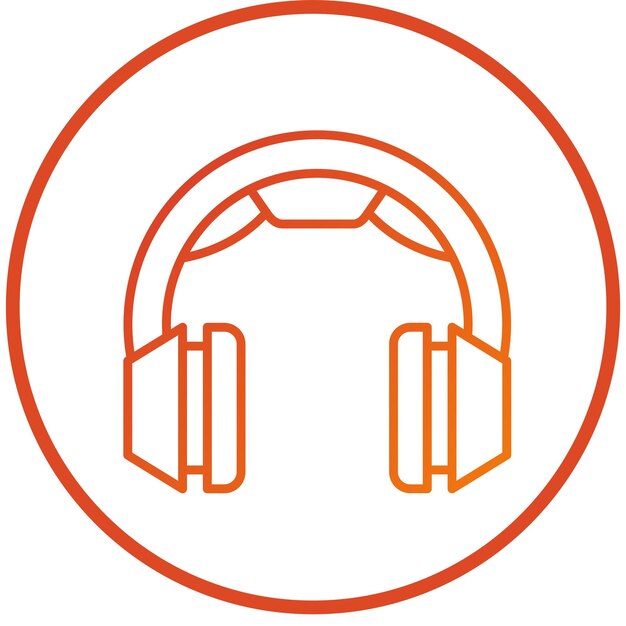 Diseño vectorial del estilo del icono de los auriculares