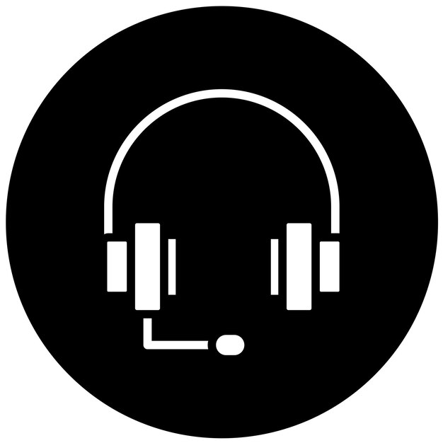 Diseño vectorial del estilo del icono de los auriculares
