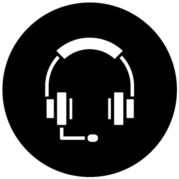 Diseño vectorial del estilo del icono de los auriculares