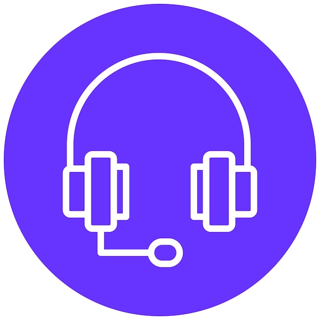 Diseño vectorial del estilo del icono de los auriculares