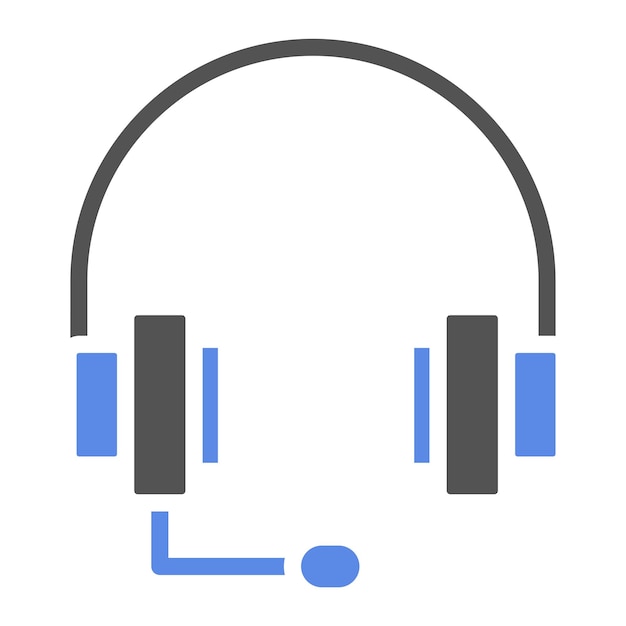 Diseño vectorial del estilo del icono de los auriculares