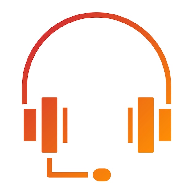 Diseño vectorial del estilo del icono de los auriculares