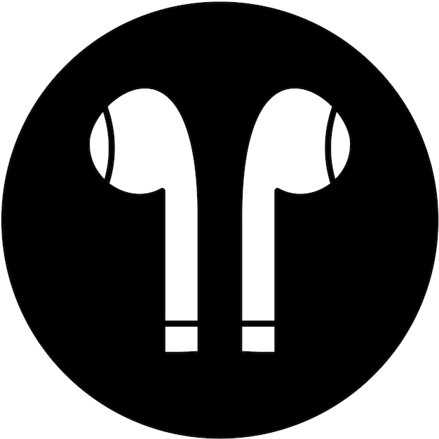 Diseño vectorial del estilo del icono de los auriculares