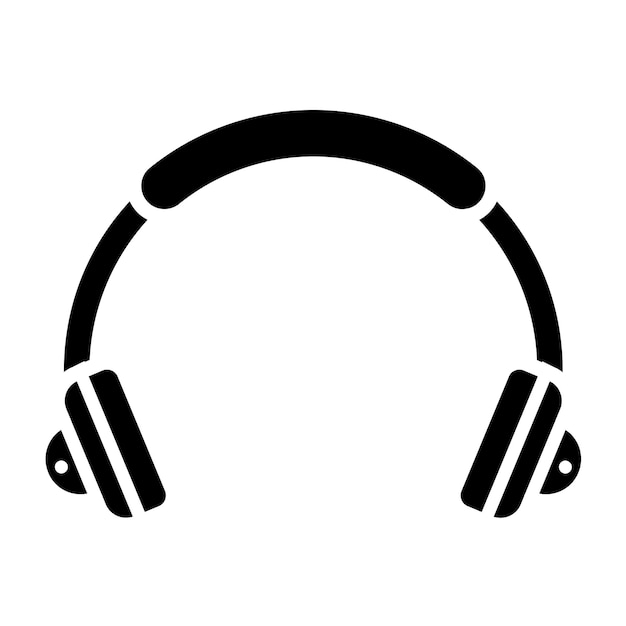 Diseño vectorial del estilo del icono de los auriculares