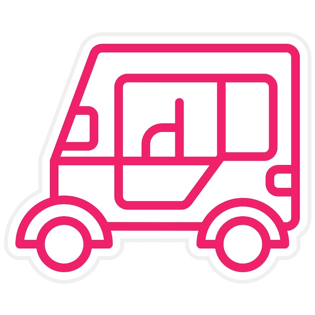 Diseño vectorial del estilo del icono del auto rickshaw