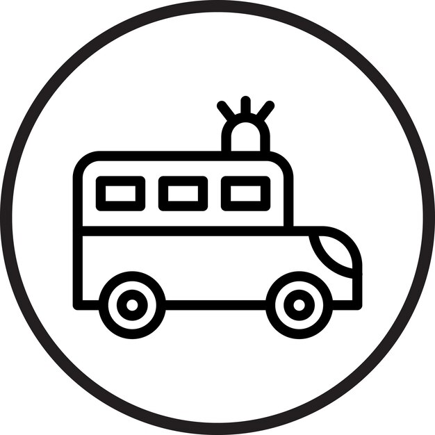 Diseño vectorial Estilo del icono del autobús de la prisión
