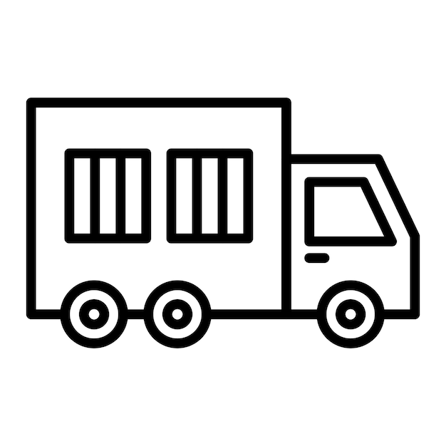 Diseño vectorial Estilo del icono del autobús de la prisión