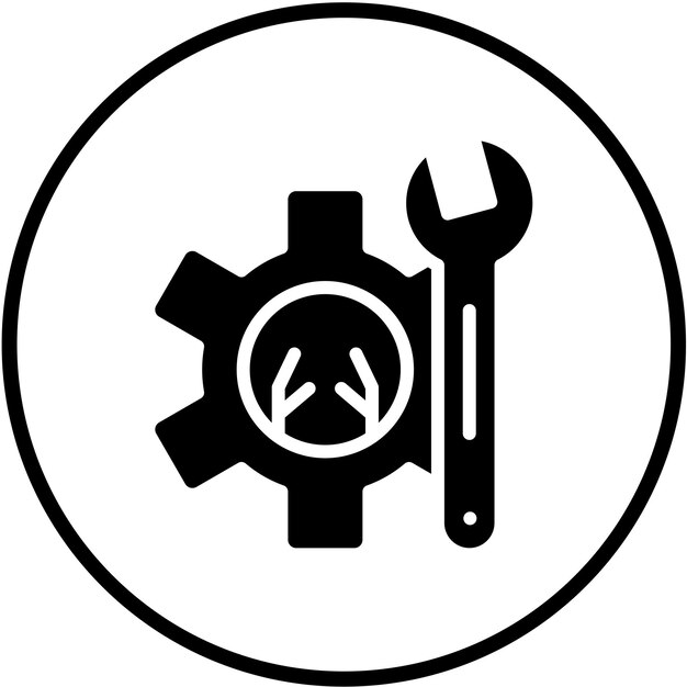 Diseño vectorial Estilo de icono de automatización fijo