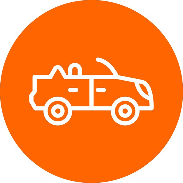 Diseño vectorial de estilo de icono de automóvil descapotable