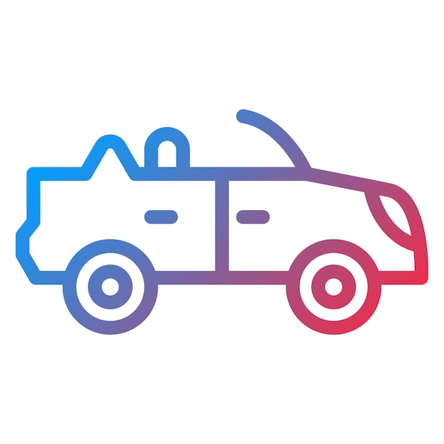 Diseño vectorial de estilo de icono de automóvil descapotable