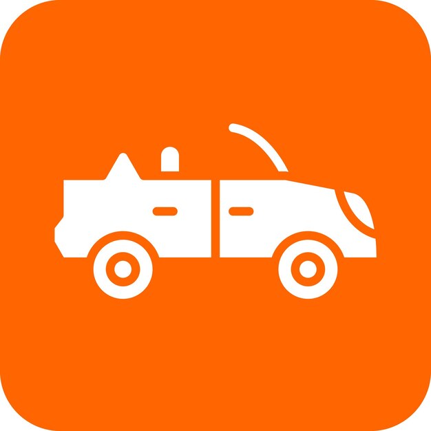 Diseño vectorial de estilo de icono de automóvil descapotable