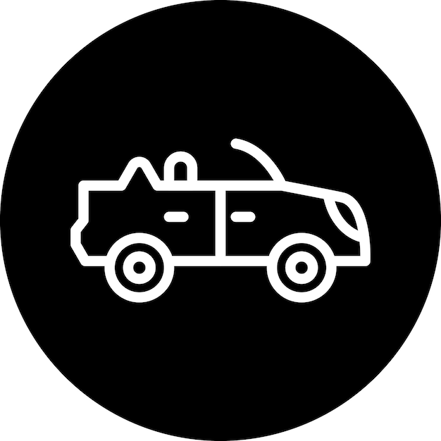 Diseño vectorial de estilo de icono de automóvil descapotable