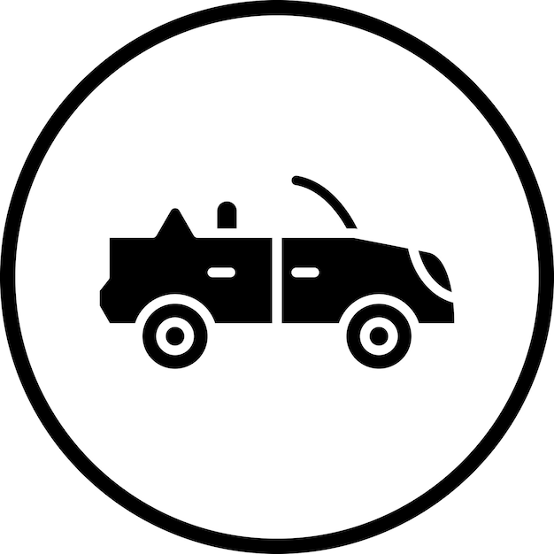 Diseño vectorial de estilo de icono de automóvil descapotable