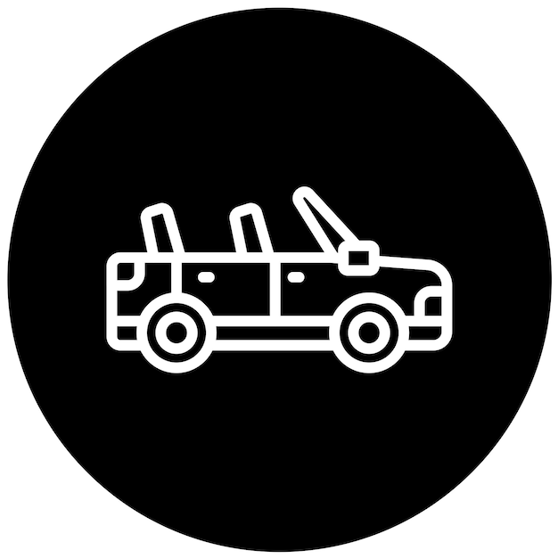 Diseño vectorial de estilo de icono de automóvil descapotable