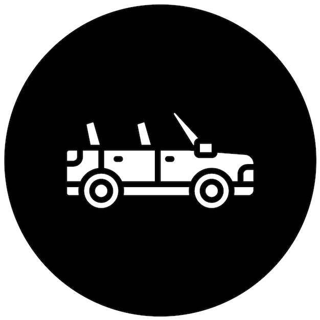 Diseño vectorial de estilo de icono de automóvil descapotable