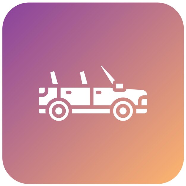 Diseño vectorial de estilo de icono de automóvil descapotable