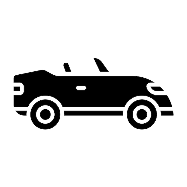Diseño vectorial de estilo de icono de automóvil descapotable