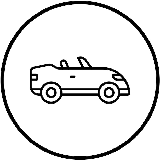 Diseño vectorial de estilo de icono de automóvil descapotable