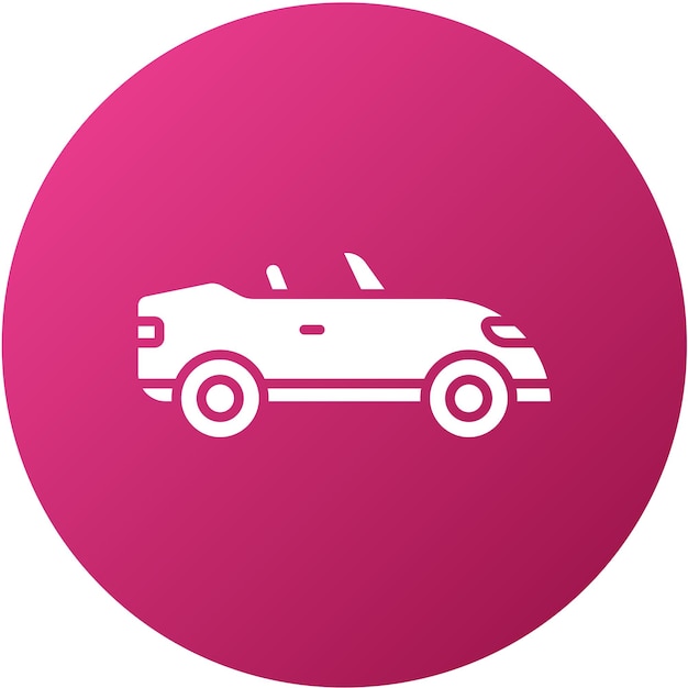 Diseño vectorial de estilo de icono de automóvil descapotable