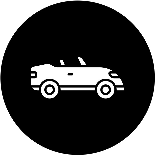 Diseño vectorial de estilo de icono de automóvil descapotable