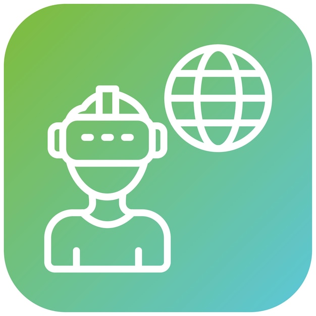 Diseño vectorial Estilo de icono de aventura virtual