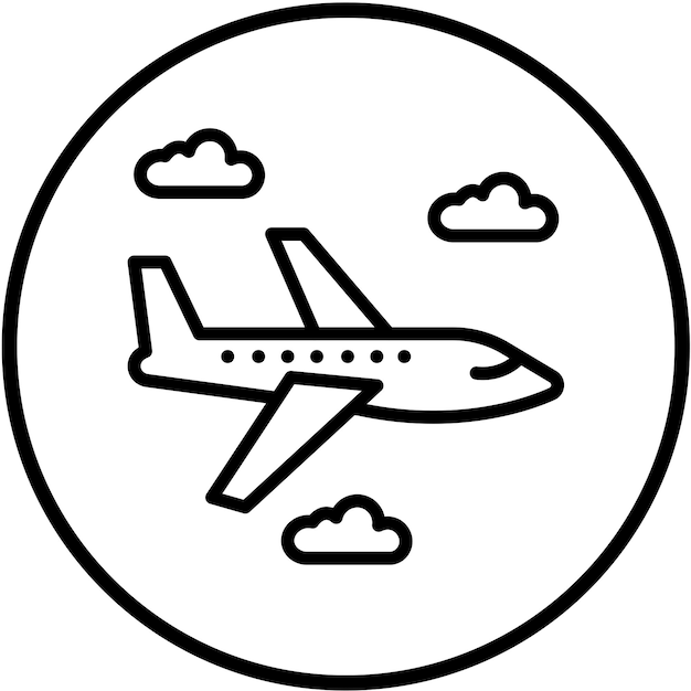 Diseño vectorial Estilo del icono del avión
