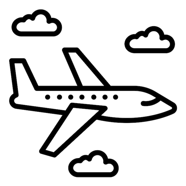 Diseño vectorial Estilo del icono del avión